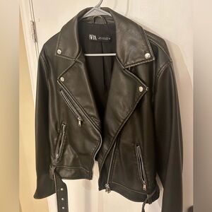 Zara leather jacket medium